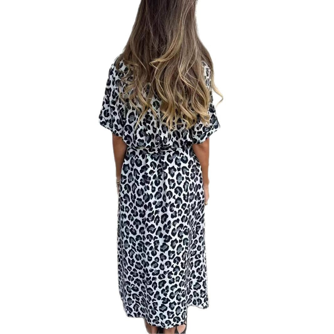 Women's Elegant Leopard Print Long Dress