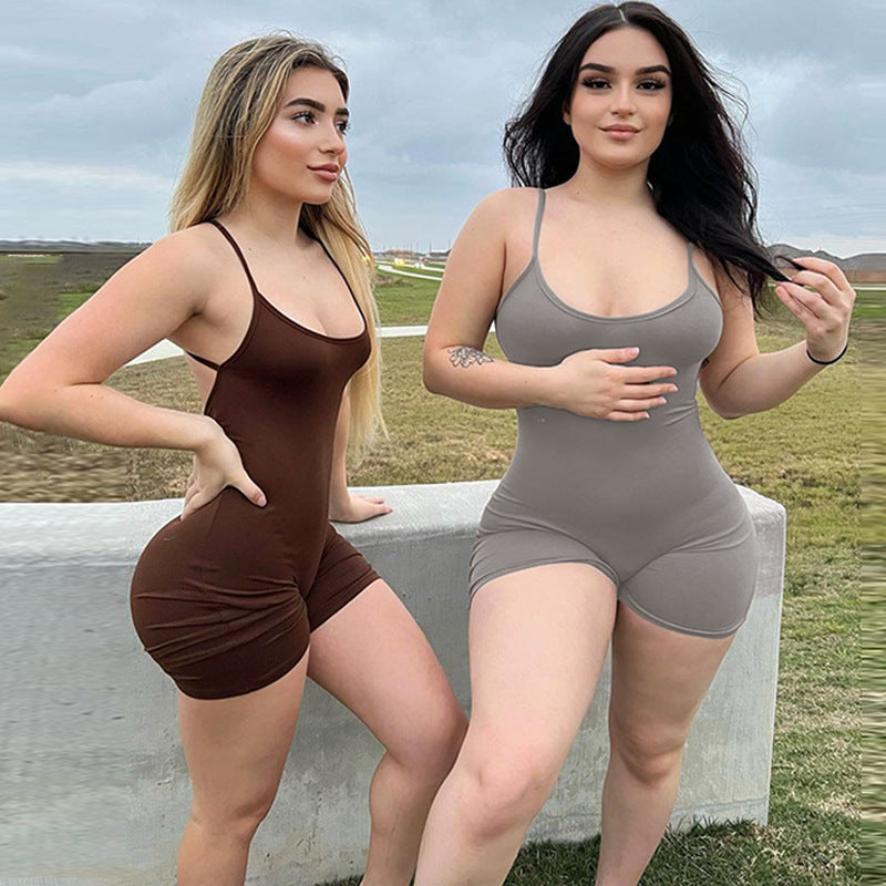 Fashionable Slim Fitting Pleated Drawstring Jumpsuit